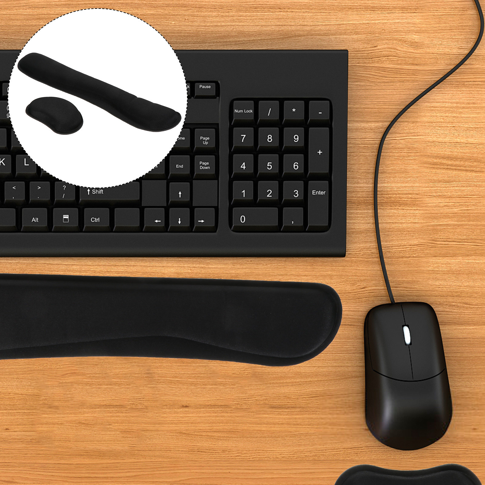 Gaming Keyboard Mouse Set - Set di Poggiapolso in Memory Foam