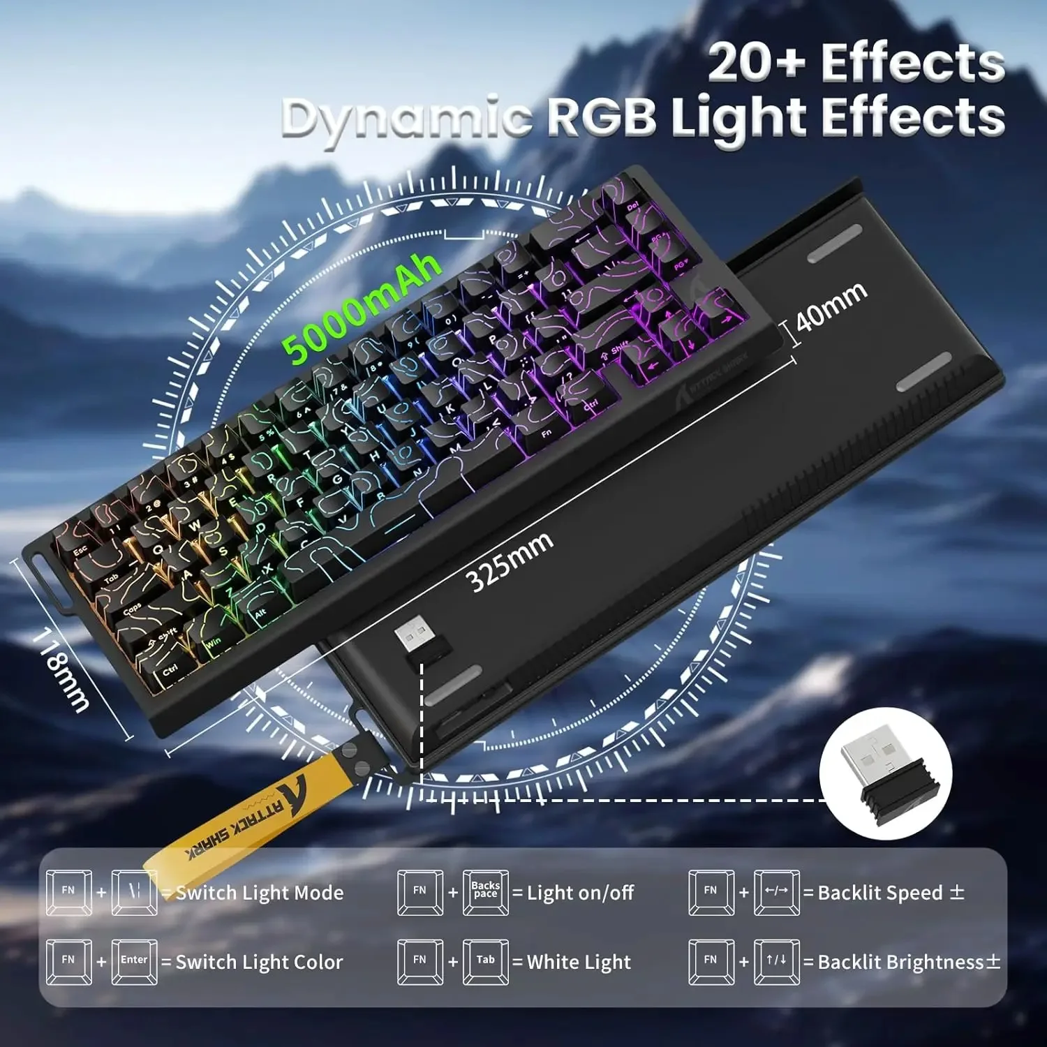 Keyboard Gaming Mac - Attack Shark X68PRO HE Tastiera da