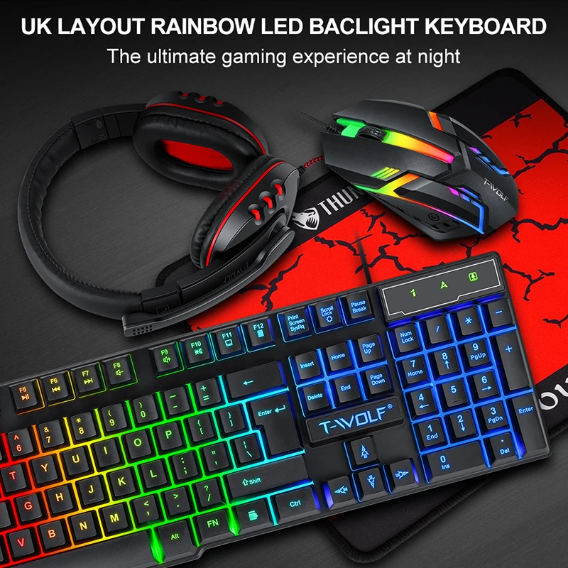Set di Accessori da Gaming T-W - Gaming Keyboard Mouse Set recensione e prezzo